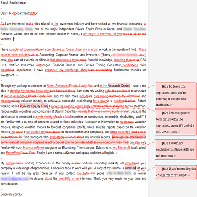 カバーレター - 添削後
